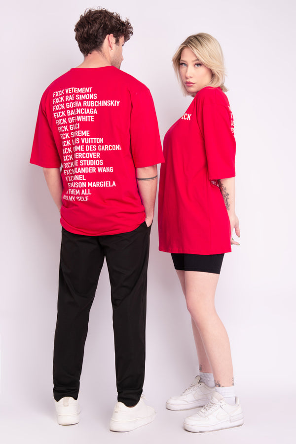 T-shirt Imprimé Unisex "FXCK" Uni - Rouge