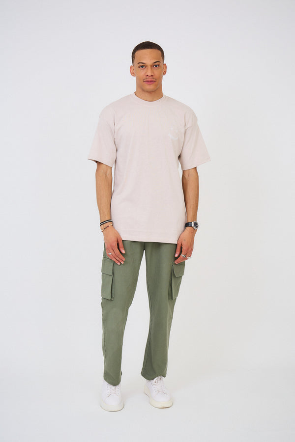 T-shirt Oversized Brodé "STAY POSITIVE"