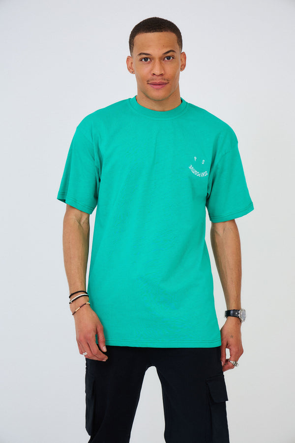 T-shirt Oversized Brodé "STAY POSITIVE"