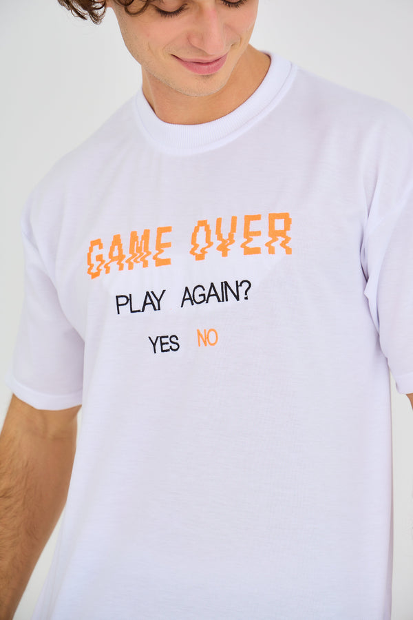 T-shirt Oversized Brodé "PLAY AGAIN"