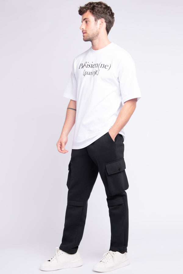 Pantalon Jogging avec Poches Cargo Uni Noir