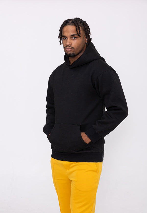 Sweat à Capuche Épais Oversized Uni - Noir