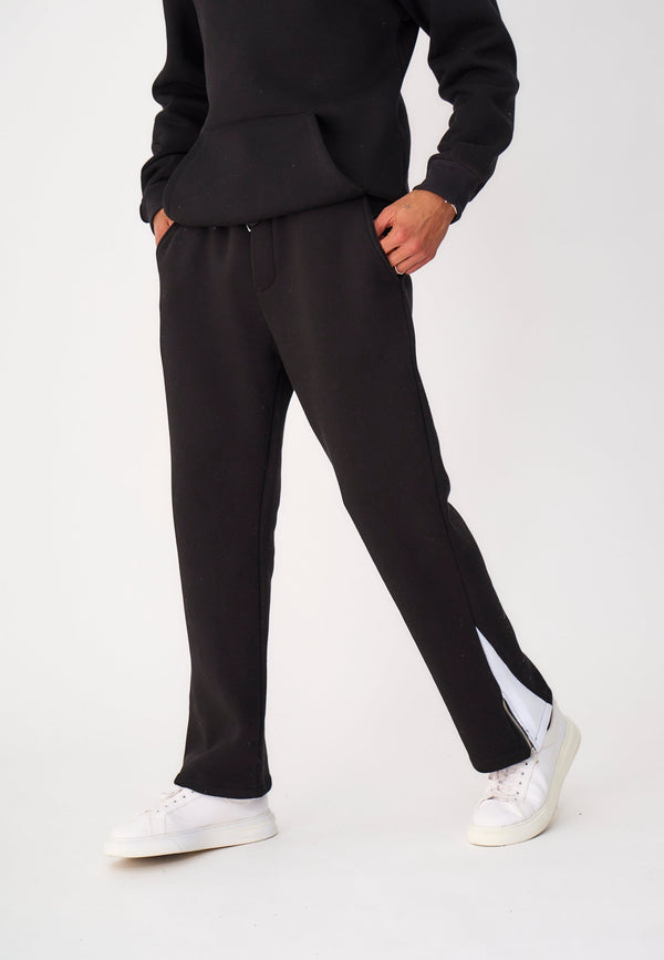 Pantalon Jogging Confort Flair Zippé - Noir