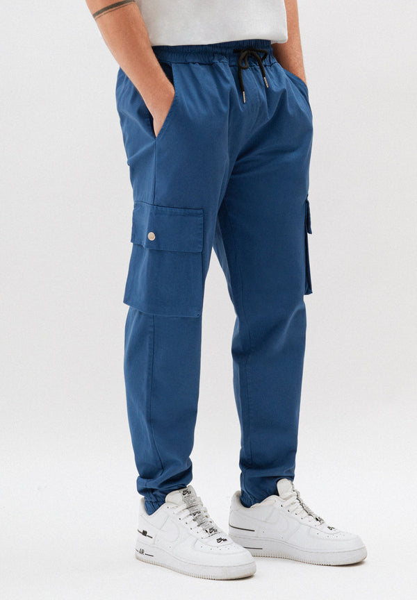 Pantalon Jogging Poches Cargo - Bleu