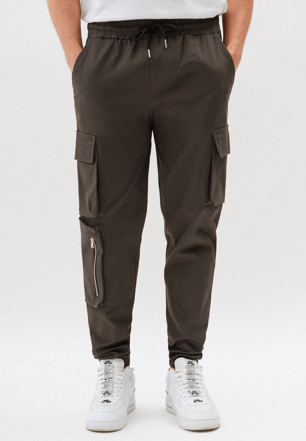 Pantalon Jogging Poches Cargo - Gris Foncé