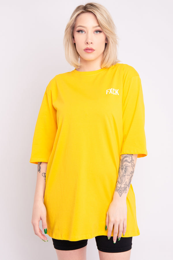 T-shirt Imprimé Unisex "FXCK" Uni - Jaune